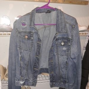 Slightly distressed denim jacket